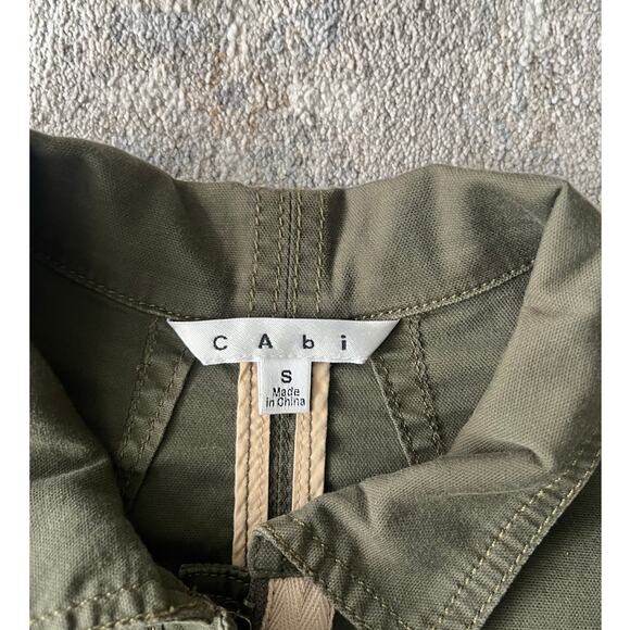 CAbi 722 Green Anorak Military Utility Cargo Jacket Zip Drawstring Waist Small - Picture 6 of 9